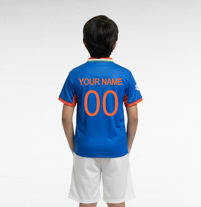 Official-Inspired Team India Kids Fan Jersey 2026 (Customizable)