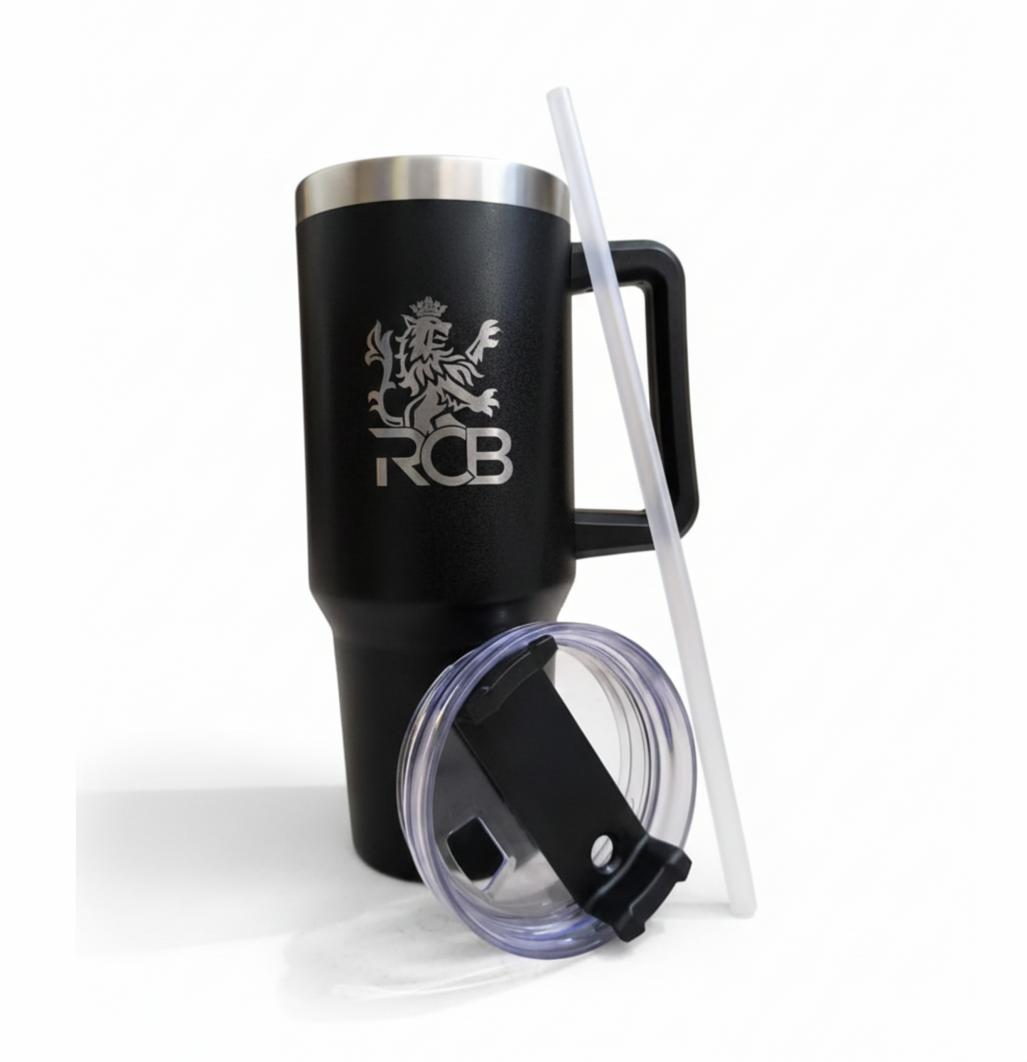 RCB Customized Stainless Steel Tumbler with Handle – Dual Side Engraving