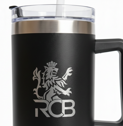 RCB Customized Stainless Steel Tumbler with Handle – Dual Side Engraving
