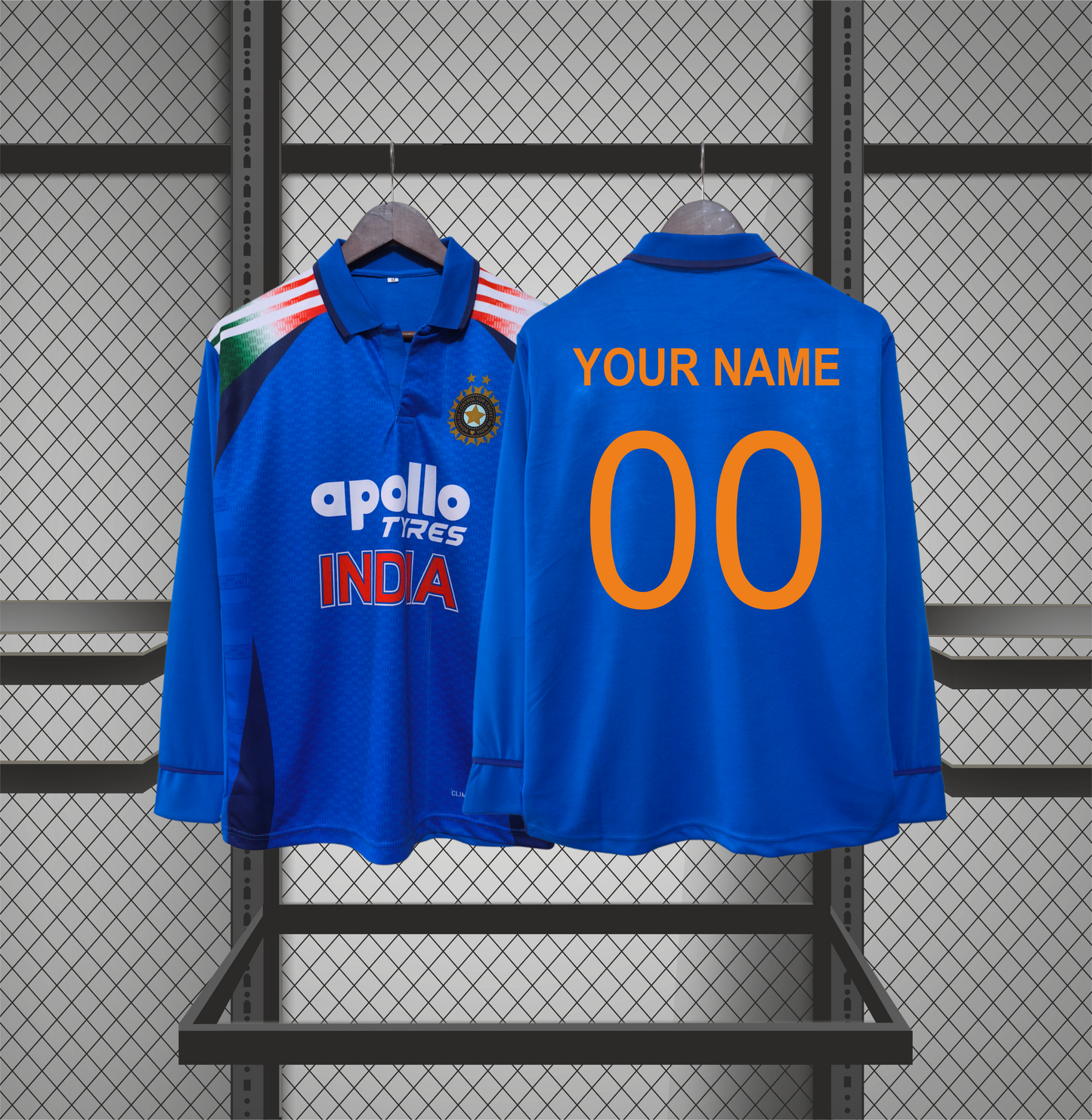 Customized Indian Cricket Jersey – Premium Long-Sleeve Edition