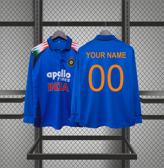 Customized Indian Cricket Jersey – Premium Long-Sleeve Edition