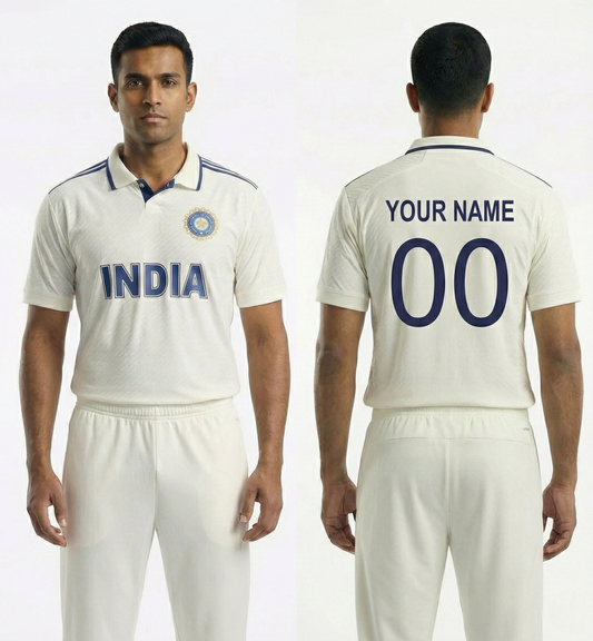 Customized  INDIA TEST CRICKET JERSEY – PREMIUM EDITION