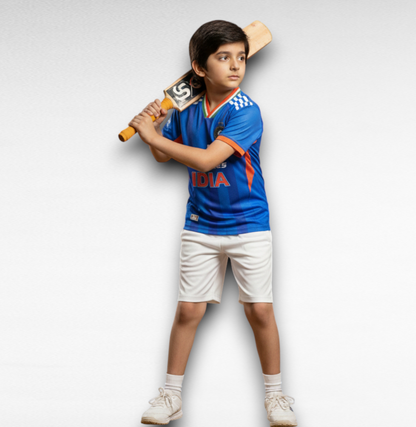 Official-Inspired Team India Kids Fan Jersey 2026 (Customizable)