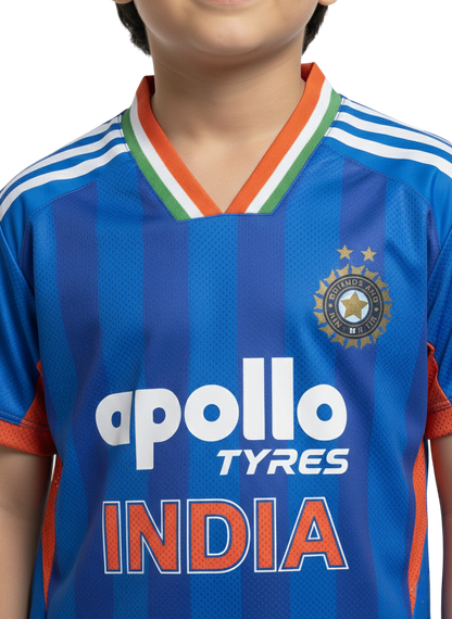 Official-Inspired Team India Kids Fan Jersey 2026 (Customizable)